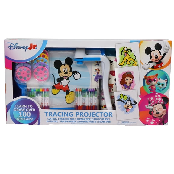 Disney Jr. Tracing Projector, Drawing and Tracing Activity Kit with Projector Discs, Tracing Sheets, and Marker, Ages 3+