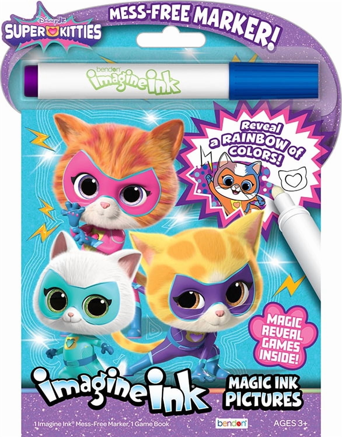 Disney Jr Super Kitties 16-Page Imagine Ink Coloring and Activity Book with Mess-Free Marker, by Bendon