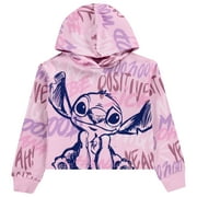 ANGIEHAIE BEAUTY DISNEY Lilo & Stitch Girls Hoodie - Stitch Skimmer Pull Over Hoodie- Little and Big Girl Sizes 4-16 Light Pink