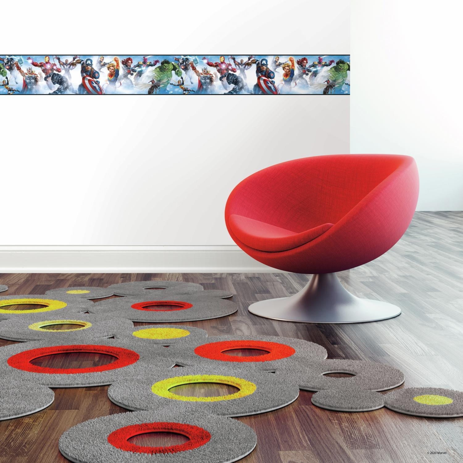 Licensed Marvel Avengers Gallery Art Peel \u0026 Stick Wallpaper Border Marvel Characters