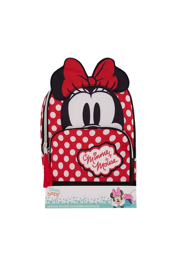 MINNIE HARNESS BACKPACK-WHITE POLKA DOT