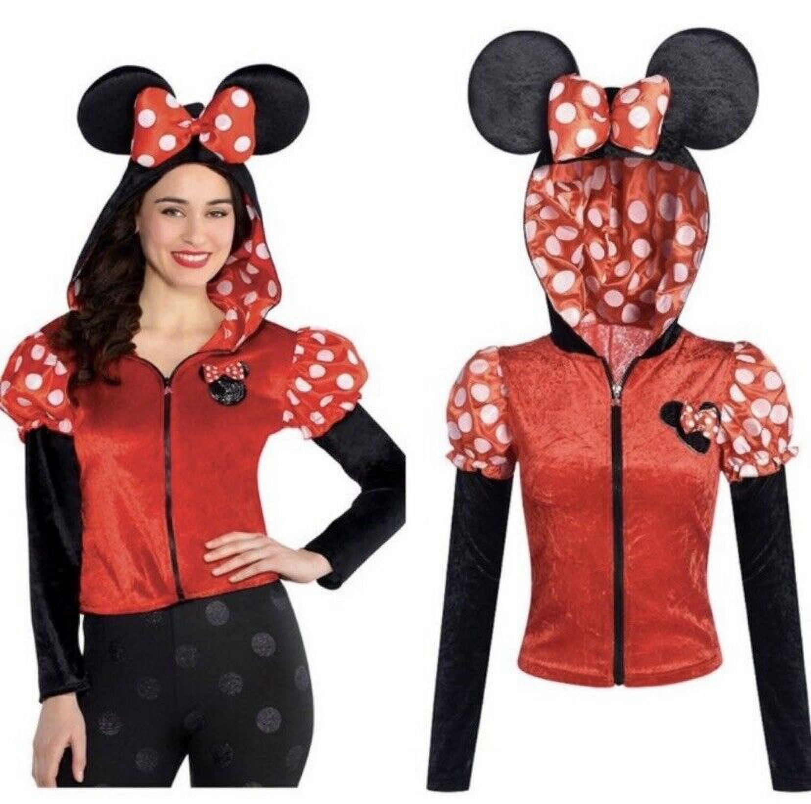 DISNEY MINNIE MOUSE COSTUME FULL ZIP UP HOODIE WITH