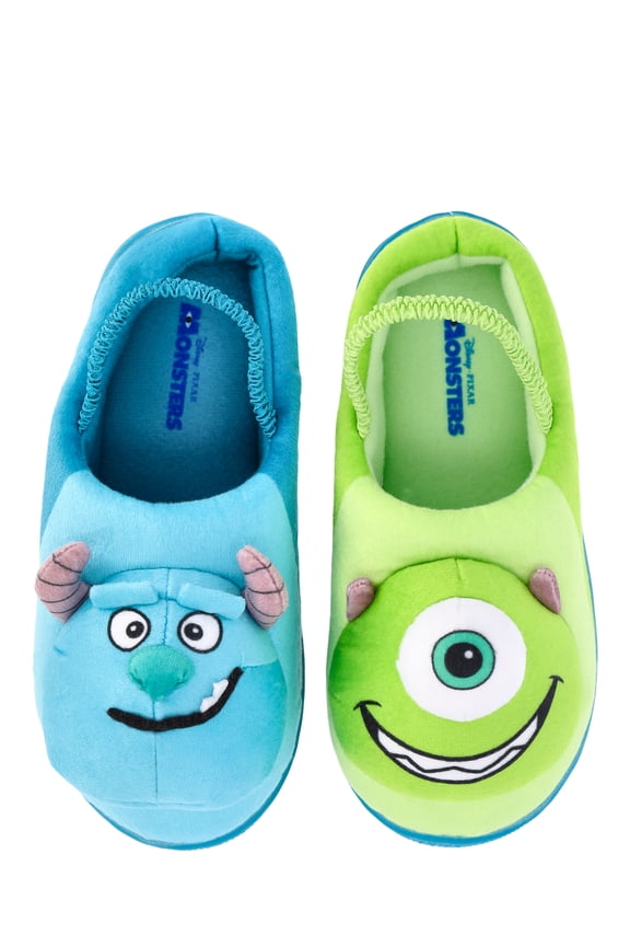Disney Monsters Inc. Toddler Boys' 3D Character Slippers with Back Strap