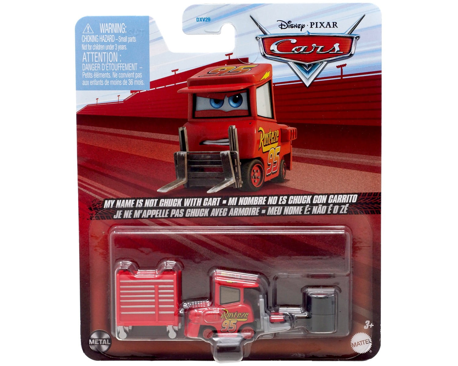 DISNEY PIXAR CARS METAL MY NAME IS NOT CHUCK WITH CART 1:55 SCALE