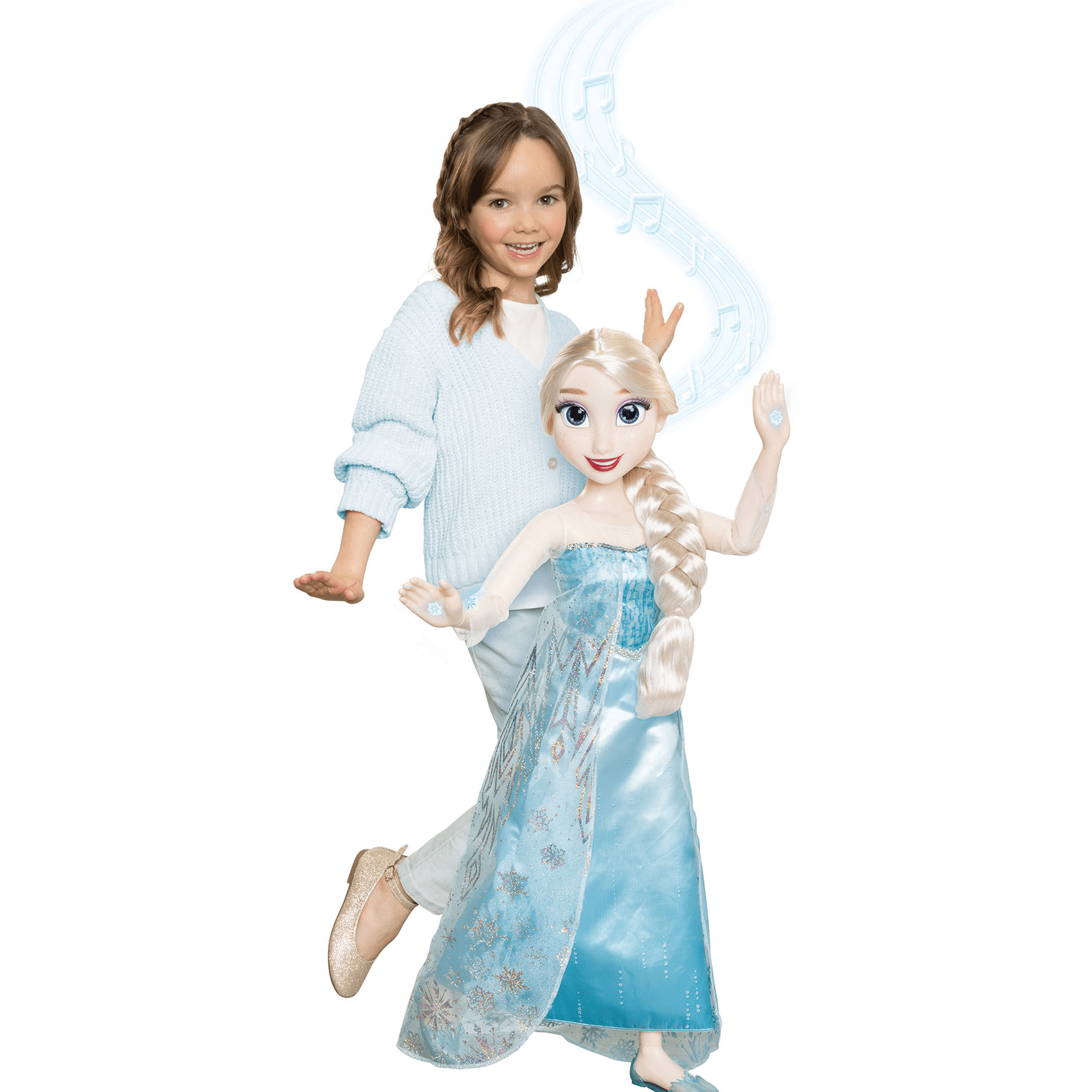 Disney s Frozen Playdate 32 inch Posable Elsa Doll with Lights Sounds Ice Powers