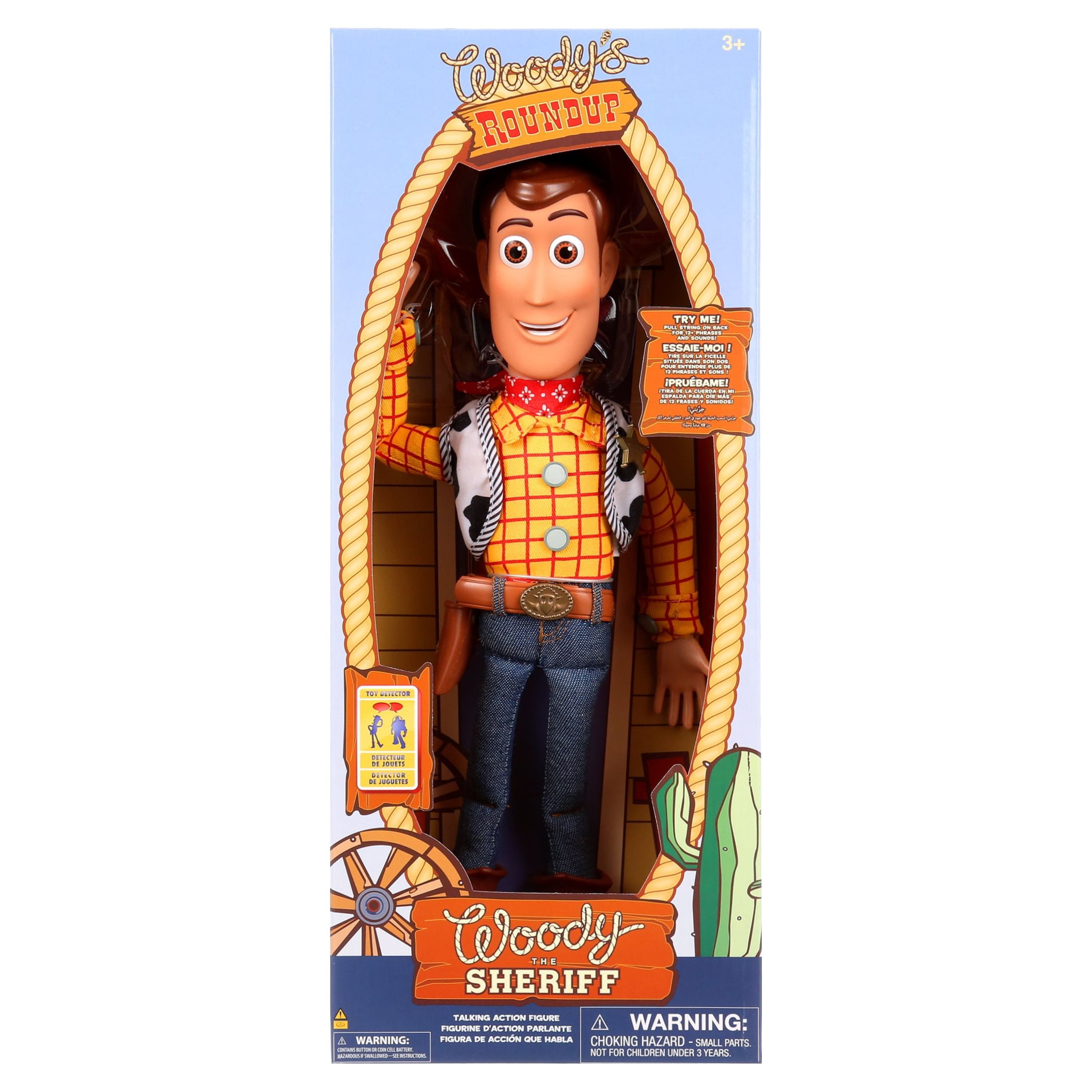 DISNEY Store Official Woody Interactive Talking Action Figure from Toy Story 4, 15 Inches, Features 10+ English Phrases, Interacts with Other Figures, Removable Hat, Ages 3+