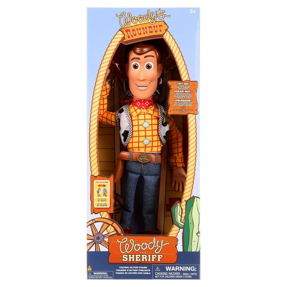 DISNEY Store Official Woody Interactive Talking Action Figure from Toy Story 4, 15 Inches, Features 10+ English Phrases, Interacts with Other Figures, Removable Hat, Ages 3+