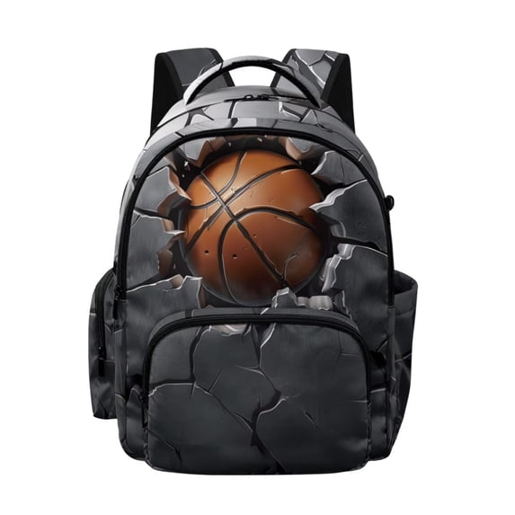 DISNIMO 17 Inch School Backpack Basketball Print Lightweight Student Bookbag for Primary Middle School Students 17 Inch Large Backpack with Adjustable Padded Straps