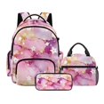 thumbnail image 1 of DISNIMO 3 Piece School Backpack Set, Marble Star Printed 17 Inch Backpack with Lunch Box Set, Lightweight Bookbag with Pencil Case for Preschool Primary Students, Back to School Supplies, 1 of 7