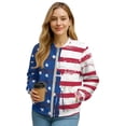 thumbnail image 1 of DISNIMO American Flag Printed Jackets for Women Trendy Sweatshirts Long Sleeve Outerwear Jacket Fall Winter Outfits, XL, 1 of 7