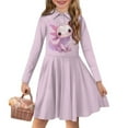 thumbnail image 1 of DISNIMO Axolotl Dress Girls Purple Dresses Kids Button Dress for Church Girls Skater Dress Long Sleeve Twirly Dresses for Girls 9-10 Year Old Girl Dresses Midi Childrens Holiday Dresses Soft, 1 of 7