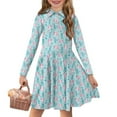 thumbnail image 1 of DISNIMO Axolotl Dress for Girls Star Dress Kids 7-8 Year Old Girl Dresses with Collar Girls Above Knee Dress Kid Swing Dress Childrens Skater Dress Kids Long Sleeve Twirl Dress Girls Church, 1 of 7