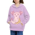 thumbnail image 1 of DISNIMO Axolotl Hoodies for Girls Kids Star Hoodie Boys Pullover Hoodies for Girls Streetwear Hoodie Sweatshirt Girls Hooded Sweatshirts Size 8-10 Light Purple Hoodie Children Soft, 1 of 7