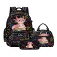 thumbnail image 1 of DISNIMO Axolotl Maths Printed 3 Piece School Backpack Set for Kids Girls, Lightweight School Bag Set with Lunch Box and Pencil Case, 17 Inch Primary Middle Backpack Travel Daypack, 1 of 7