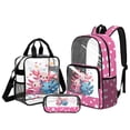 thumbnail image 1 of DISNIMO Axolotl Printed Clear Backpack for Girls, 3 Pcs Clear Backpack with Lunch Bag & Pencil Pouch, Large 17 Heavy Duty Bookbag for School, 1 of 5