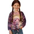 thumbnail image 1 of DISNIMO Axolotl Printed Girls Long Sleeve Shirts Crewneck Loose Tunic Blouse Tops with Tie Hem Comfy Casual Pullover Tops Fall Winter Tee Shirts, 1 of 8