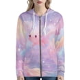 thumbnail image 1 of DISNIMO Axolotl Printed Hoodies for Women Zip Up Jacket Coat Long Sleeve Sport Sweatshirt Casual Hooded Tops with Pockets, XS, 1 of 6