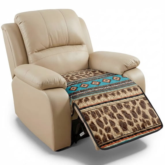 DISNIMO Aztec Leopard Print Armchair Slipcover Armless Recliner Cover Anti-Slip Sofa Cover