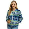 thumbnail image 1 of DISNIMO Aztec Style Printed Jackets for Women Long Sleeve Sweatshirts V Neck Outwear Fall Winter Clothes, S, 1 of 7