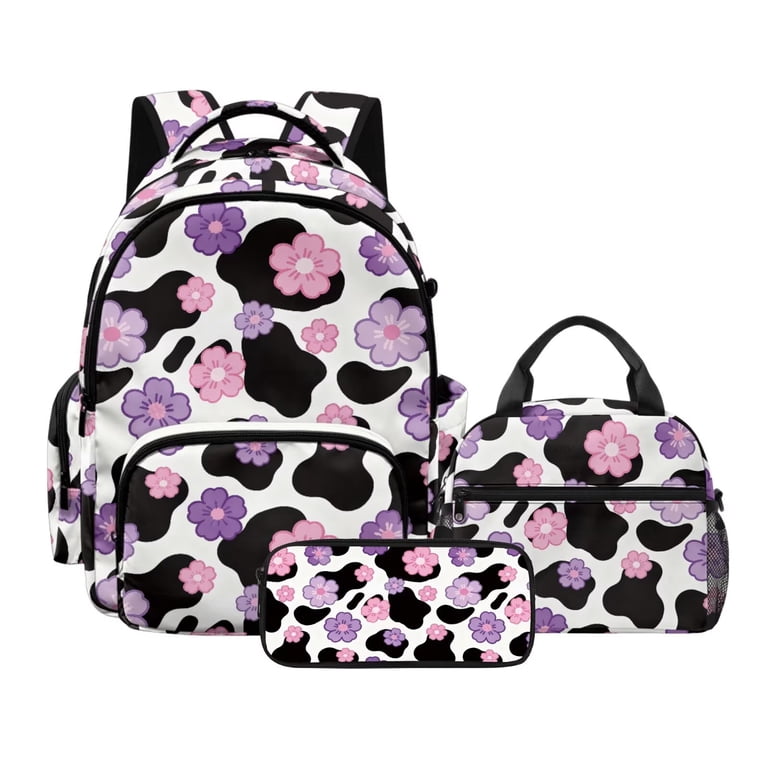 DISNIMO Backpack and Lunch Bag Set for Boys Girls, Cow Cherry