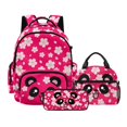 thumbnail image 1 of DISNIMO Backpack and Lunch Box Set for Girls 10-12, Panda Cherry Blossom Print 17 Inch Schoolbag with Pencil Case for Primary Middle School Students, Large Capacity Lightweight Daypack for Travel, 1 of 7