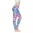 thumbnail image 1 of DISNIMO Bat Star Printed High Waisted Leggings for Women, Stretch Yoga Pants Leggings with Tummy Control, Breathable Workout Leggings for Yoga Gym, Purple and Blue, S, 1 of 6