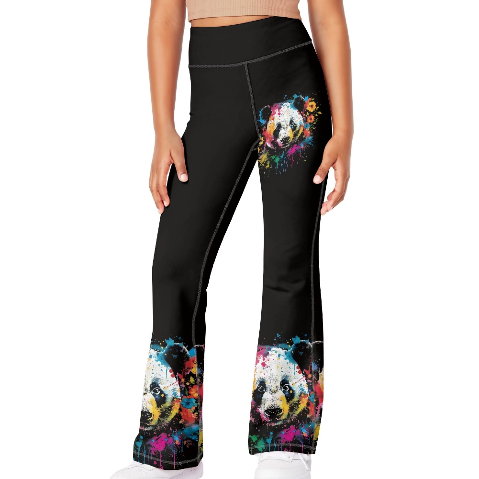 DISNIMO Blue Heart Corgi Flare Leggings with Pockets High Waisted