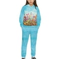 thumbnail image 1 of DISNIMO Blue Flower Daisy Hoodies for Girls Soft Hooded Sweatshirt Set Kids Hoodies And Sweat Pants Sets for Girls 2 Piece Hoodie Outfits for Girls 8-9 Hoodies And Pants Set for Boys Pullover, 1 of 7