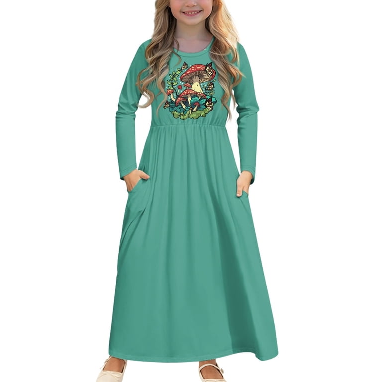 Disnimo Blue Mushroom Long Sleeve Dress for Girls 9-10 Dresses with Long Sleeves and Pockets for Kids Cute Fall Dresses for Girls Long Sleeve Twirl Disnimo Blue Mushroom Long Sleeve Dress for Girls 9-10 Dresses with Long Sleeves and Pockets for Kids Cute Fall Dresses for Girls Long Sleeve Twirl
