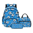 thumbnail image 1 of DISNIMO Boys Backpack, Soccer Ball Print 3 Pcs School Bag Set with Lunch Box and Pencil Case, Lightweight Portable School Backpack for Kids, 1 of 7