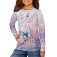 thumbnail image 1 of DISNIMO Butterfly Cherry Blossom Girls Tee Shirts Fall Shirts for Girls Long Sleeve T Shirts Size 7 8 Girls Shirts Soft Tshirts Girls Crew Neck T Shirt Kids Large Tee Shirts Kids Casual Tees, 1 of 7