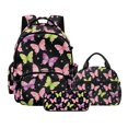 thumbnail image 1 of DISNIMO Butterfly Print School Backpack Set for Teen Girls, Lightweight Bookbag Lunch Bag & Pencil Box, 17 Inch School Bag Set Middle Elementary Preschool Kindergarten Supplies, 1 of 7