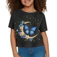 thumbnail image 1 of DISNIMO Butterfly Tshirt for Girls Flower Tee Girl Moon Shirt Kids Short Sleeve T Shirt Children Tops for Girls 6-8 Shirts for Girls Animal Shirt for Girls Clothing Shirts Sport Tees Girls Graphic, 1 of 7