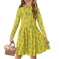 thumbnail image 1 of DISNIMO Cactus Dress Girls Bow Dress Long Sleeve Kid Medium Dress with Collar for Girls Button Down Dresses for Girls 13-14 Long Sleeve Skater Dress Girls Swing Dress Fall Girls A Line Dress Child, 1 of 7