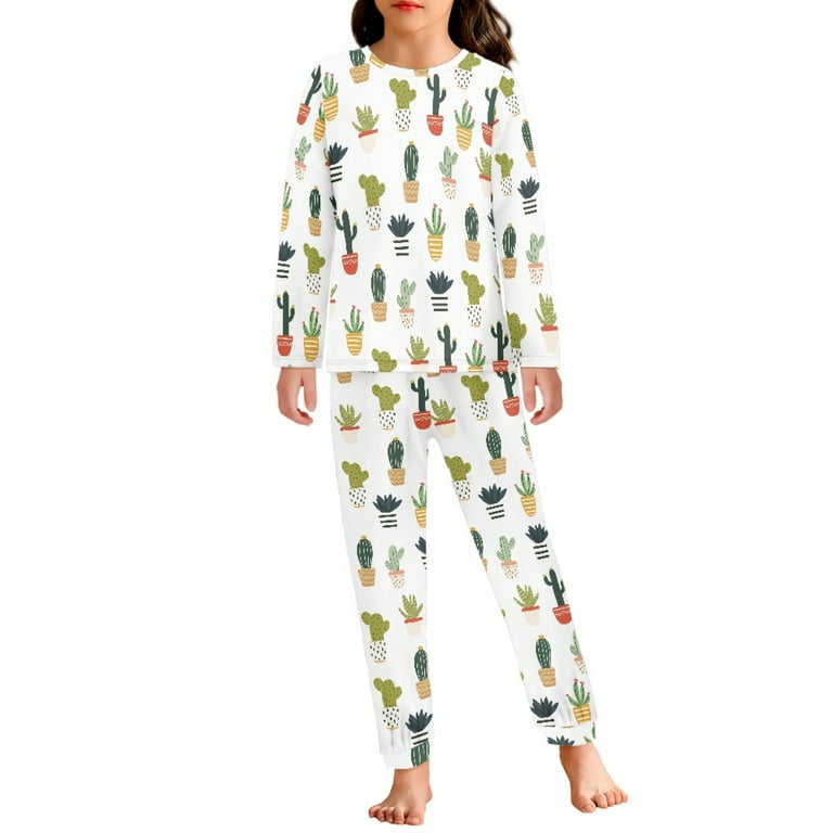 Kids Pyjamas Cactus Print Pyjamas KLL Flora Daisy Cactus Print