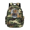 thumbnail image 1 of DISNIMO Camo Tiger Print 17 Inch School Backpack for Boys Teens Kids, Lightweight Bookbag with Front Compartments & Side Pockets for Elementary Middle Students, Boys Back to School Supplies, 1 of 7