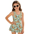 thumbnail image 1 of DISNIMO Capybara Daisy Printed Girls One Piece Swimsuits with Skirts Sleeveless U Neck Swimwear Quick Dry Beach Bathing Suit for 3-4Y, 1 of 8