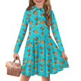 thumbnail image 1 of DISNIMO Capybara Dresses for Kids Lemon Dress for Girls 3-4 Dresses Fall Girls Casual Dresses Midi Length Girls Skater Twirl Dress Children Holiday Dress for Girl Swing Dress Girl Blue, 1 of 7
