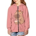 thumbnail image 1 of DISNIMO Capybara Hoodie Girls Heart Hoodie Kids Cute Sweatshirt Zip Front Hoodies for Boys Hooded Zip Up Sweatshirts Size 14-16 Girl Hoodie Jacket for Girls Hooded Coat Casual Fall Clothes, 1 of 7