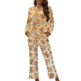 thumbnail image 1 of DISNIMO Capybara Orange Printed Women's 2 Piece Pajama Sets Long Sleeve Button Down Sleepwear with Long Pajama Pants Loose Fit Nightwear Soft V Neck Pajama Outfits, 4XL, 1 of 7