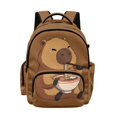 thumbnail image 1 of DISNIMO Cartoon Capybara Printed 17" School Backpack for Kids Teen Girls Lightweight Durable Bookbag with 1 Main Compartment, Front Zipper Pocket, Back to School Gift, 1 of 7