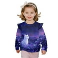 thumbnail image 1 of DISNIMO Cat Daisy Printed Pullover for Girls Long Sleeve Sweatshirt Crewneck Pullover Tops Lightweight Shirt for Toddler Girls 2-3 Years, 1 of 7
