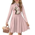 thumbnail image 1 of DISNIMO Cat Dresses for Girls Butterfly Dress Kids Heart Dress Girls 9-10 Matching Dresses for Girls Swing Dress Long Sleeve Midi Dresses for Girls Beach Dress Pink Childrens Long Sleeve Dresses, 1 of 7