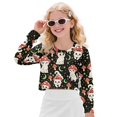thumbnail image 1 of DISNIMO Cat Mushroom Printed Kids Crop Tops for Girls Kids Cropped Sweatshirt Long Sleeve Pullover Tops Round Neck Short T Shirts Casual Loose Pullover Sweatshirt, 1 of 7