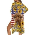thumbnail image 1 of DISNIMO Cattle Sunflower Print Womens Kimono Swimsuit Cover Up American Flag Printed Summer Beach Coverups for Vacation Casual Loose Bikini Cover ups, 1 of 6