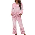 thumbnail image 1 of DISNIMO Cherry Blossom Print Pajama for Women Set Long Sleeve Sleepear 2 Piece Pjs Set with Long Pants Casual Loose Nightwear with Pocket, L, 1 of 7