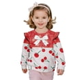 thumbnail image 1 of DISNIMO Cherry Bow Printed Pullover for Toddler Girl Crewneck T-Shirts Long Sleeve Sweatshirt Cozy Sweater Tops 3-4 Years, 1 of 7