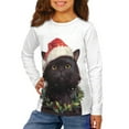 thumbnail image 1 of DISNIMO Christmas Cat Tshirt Kids Long Sleeve Shirts for Boys Size 7-8 Shirts for Girls Crew Neck Sweatshirt Kids Long Sleeve Shirt for Girls Kids Casual T-Shirts for Boys, 1 of 7