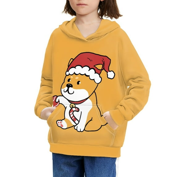 DISNIMO Christmas Corgi Hoodies for Girls 6-7 Cute Hoodie Pullover for Kids Boys Sweatshirt with Hoodie Long Sleeve Hooded Sweatshirts with Pockets Children Streetwear Hoodie Graphic Clothes
