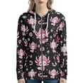 thumbnail image 1 of DISNIMO Christmas Hoodies for Women Axolotl Snowflake Printed Hooded Sweatshirts Zip Up Jacket Coat for Fall Winter, XS, 1 of 5